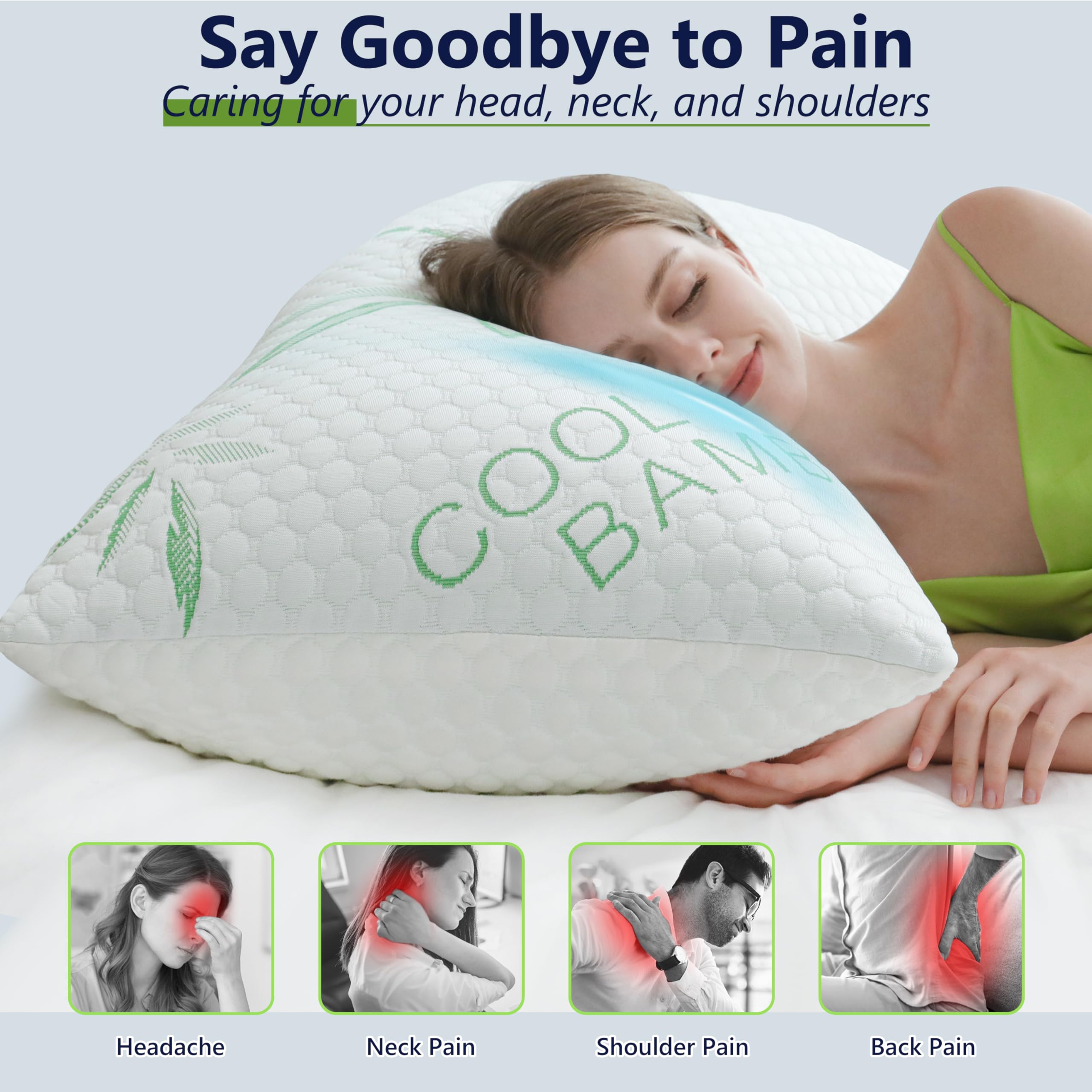 DGPEAR memory foam pillow arrives vacuum-sealed for compact shipping.