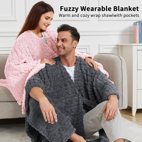 Dgsfmi poncho with button design prevents slipping while moving.