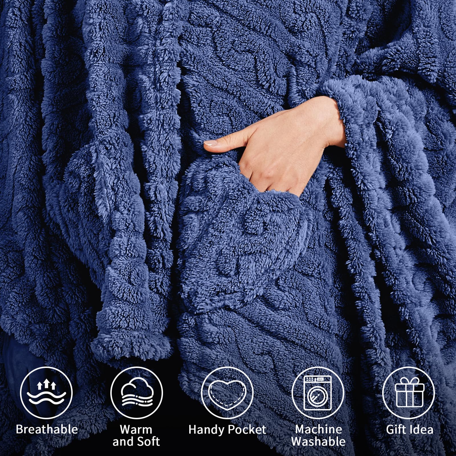 Dgsfmi wearable blanket with buttons prevents slipping during wear