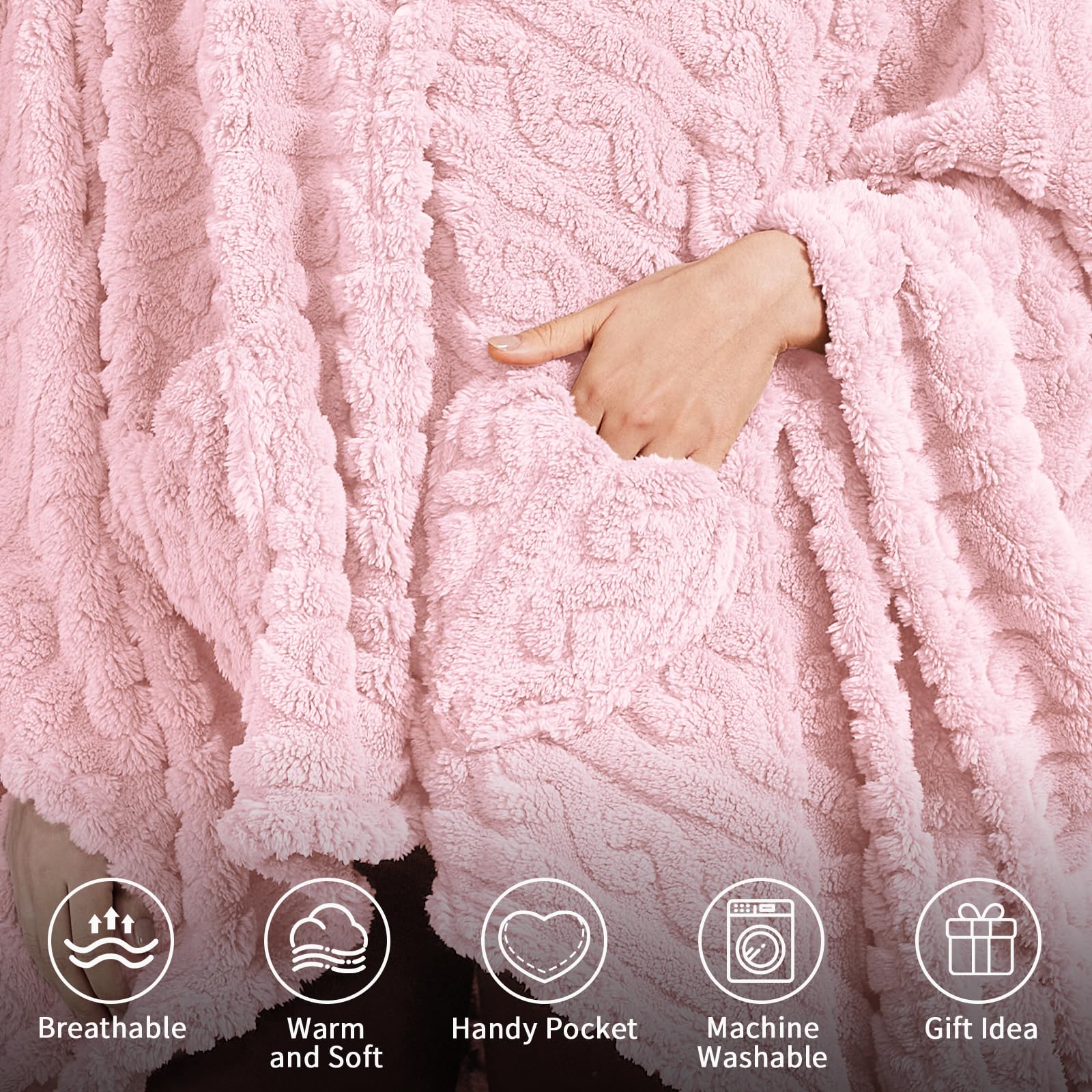 Dgsfmi poncho offers versatile use as a sofa throw or travel wrap.