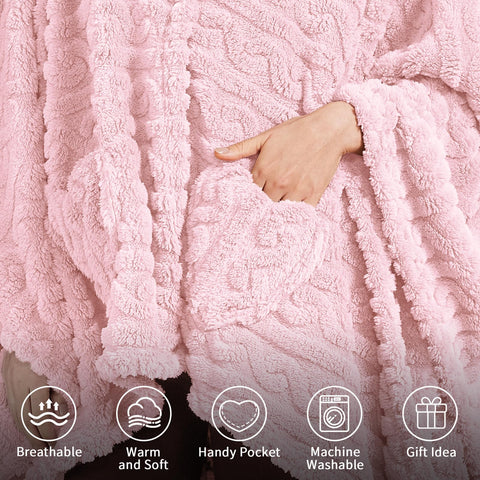 Dgsfmi poncho offers versatile use as a sofa throw or travel wrap.