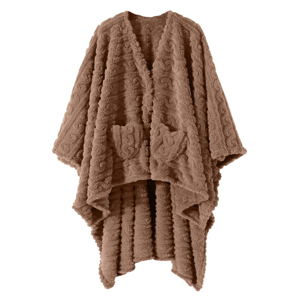 Dgsfmi wearable blanket poncho closeup of ultra-soft sherpa fleece for warmth