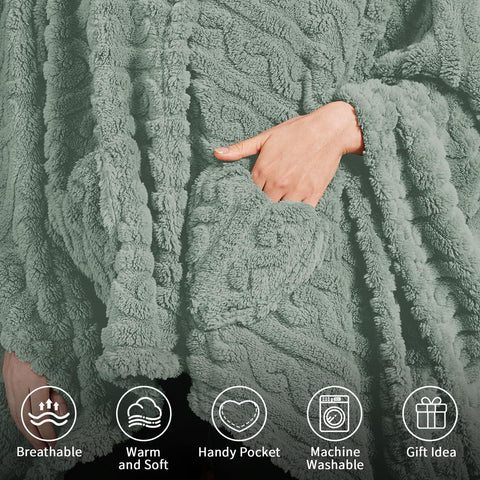 Dgsfmi close up of pockets on the wearable blanket poncho