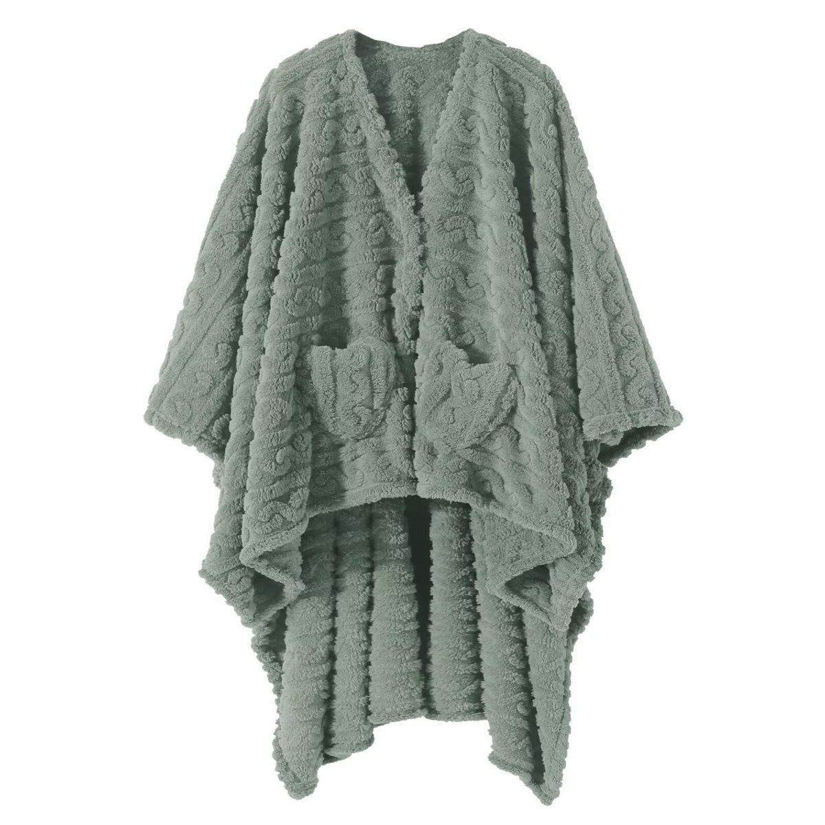 Dgsfmi wearable blanket poncho in sage for warm, relaxed lounging