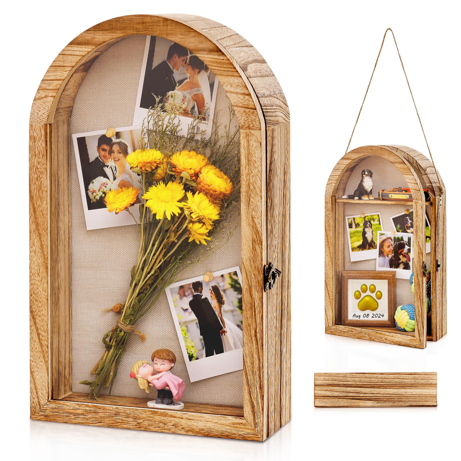 DGWJSU Shadow Box Frame 10x16 with linen back showcases keepsakes clearly