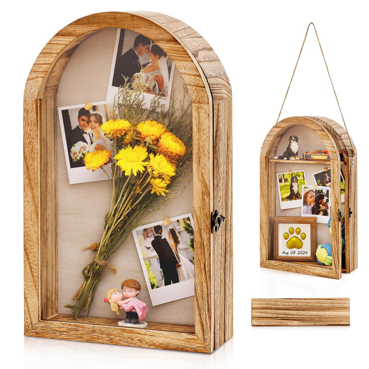 DGWJSU Shadow Box Frame 10x16 with linen back showcases keepsakes clearly