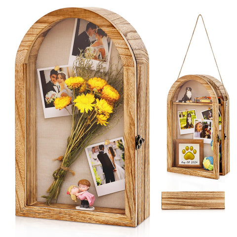 DGWJSU Shadow Box Frame 10x16 with linen back showcases keepsakes clearly