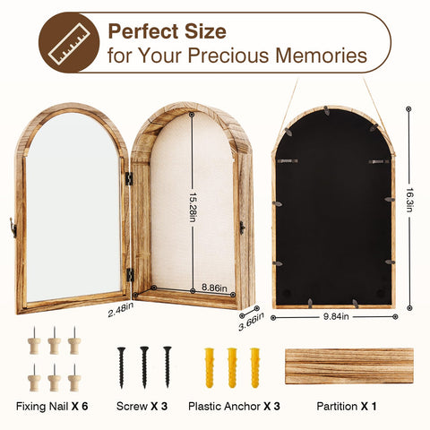 DGWJSU Shadow Box Frame linen back highlights memories with vintage charm