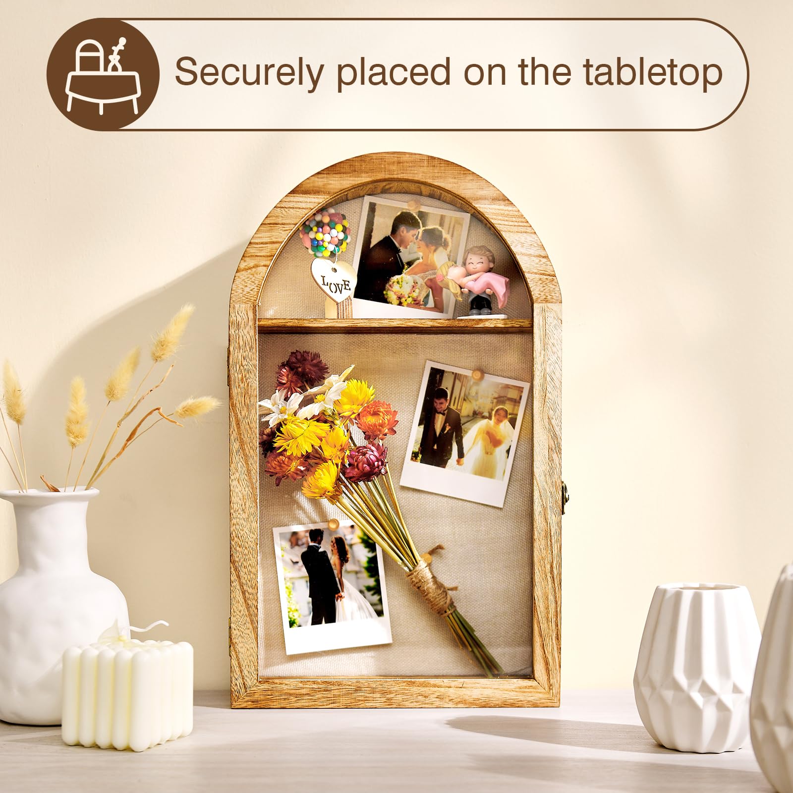DGWJSU Shadow Box Vintage Arch shape adds classic decor appeal