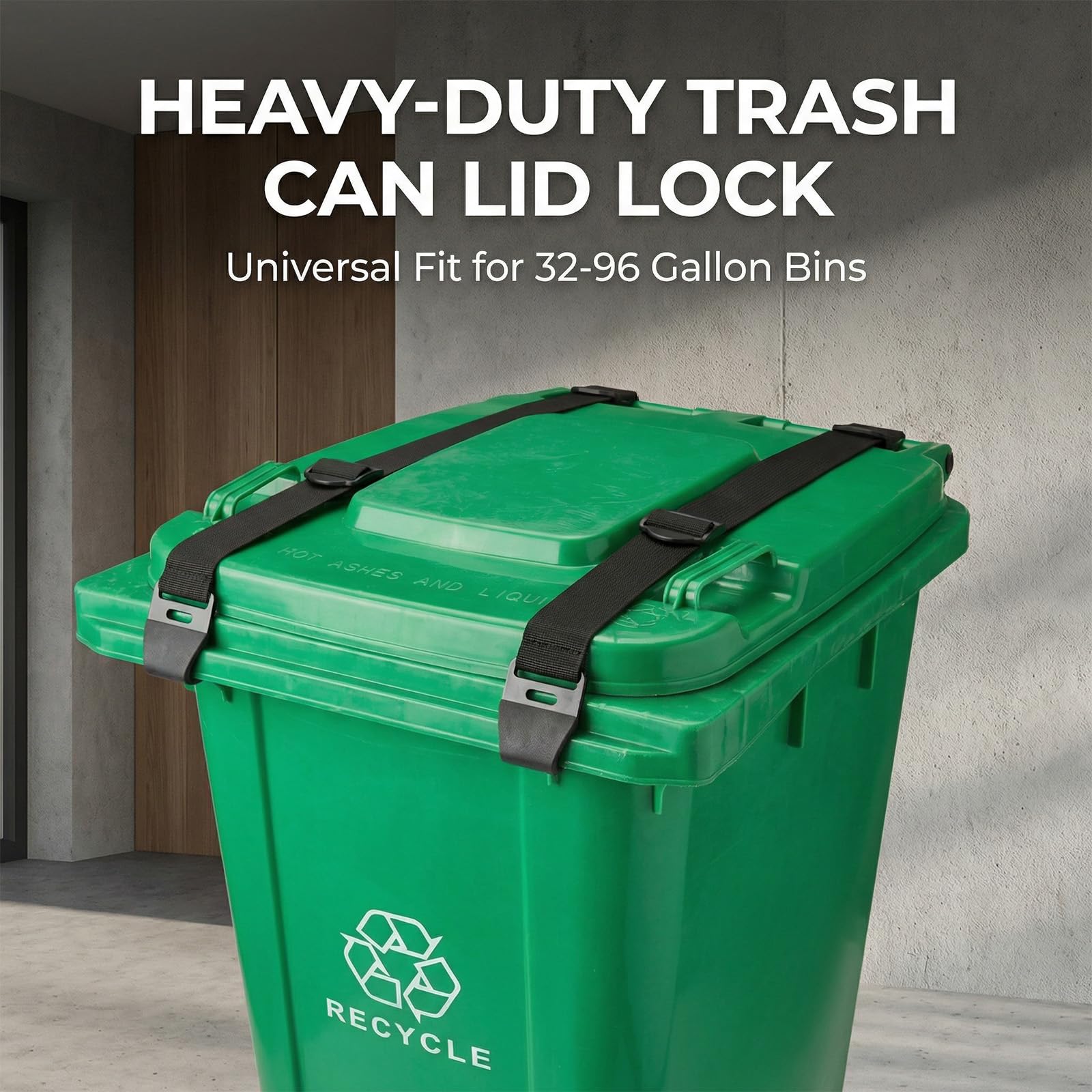 DHFFHY adjustable strap close-up demonstrates secure fit for 30-51 inch bins.