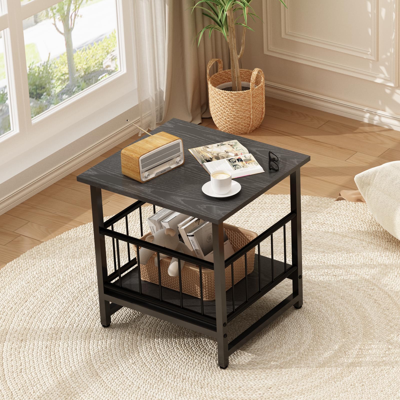 DHMAKER end table includes assembly tools for quick setup.