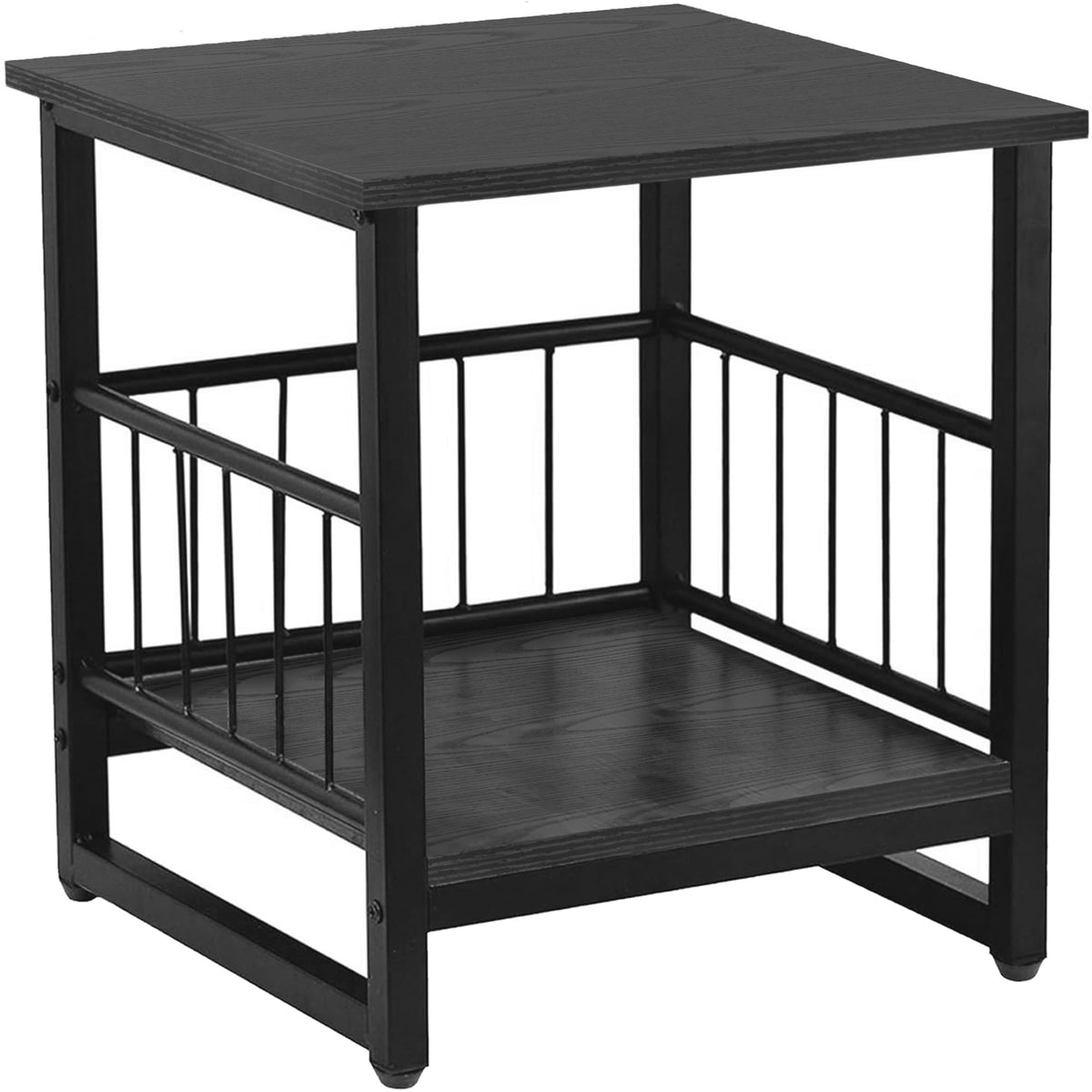 DHMAKER end table with industrial wood top provides a sturdy daily surface.