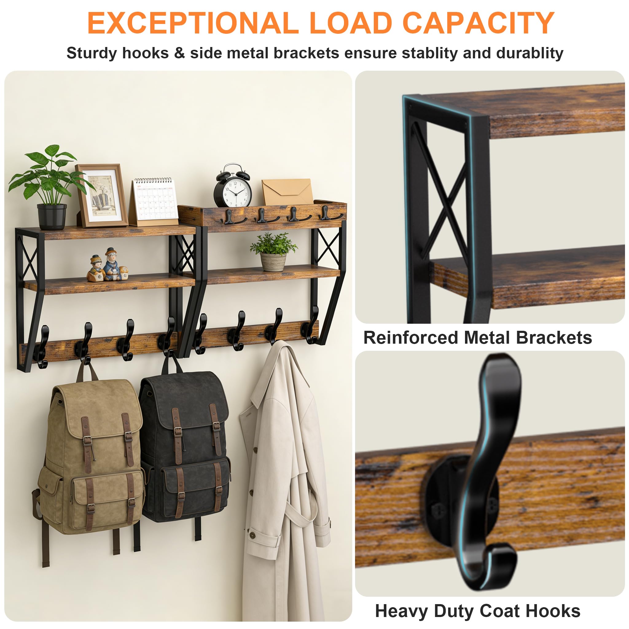 Dhmkfly 2-in-1 key holder wall mount keeps essentials within easy reach.