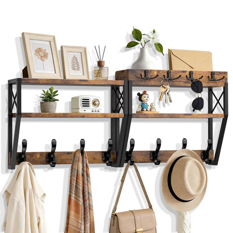Dhmkfly 32-inch coat rack with shelf provides organized entryway storage.