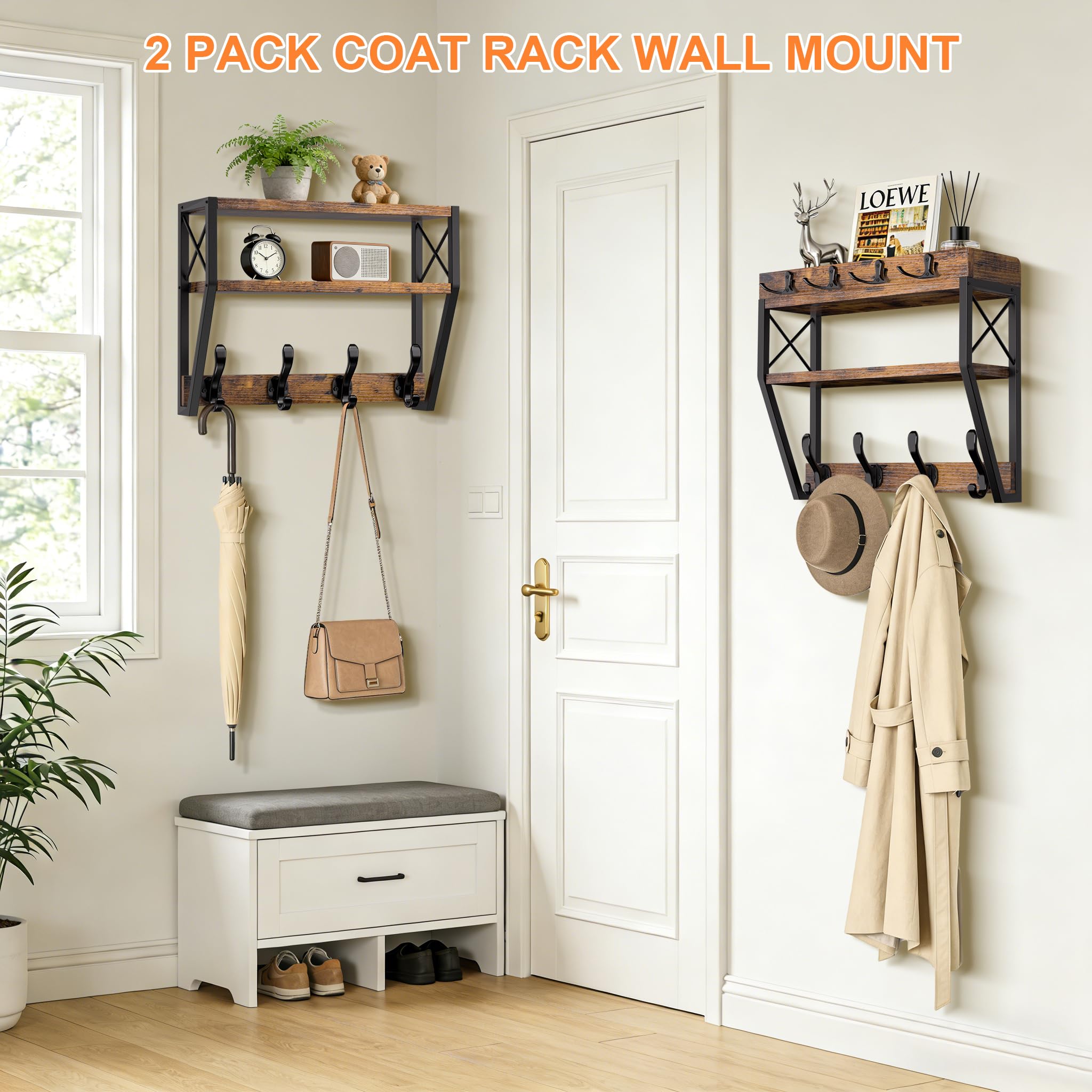 Dhmkfly rustic black industrial finish complements modern decor.