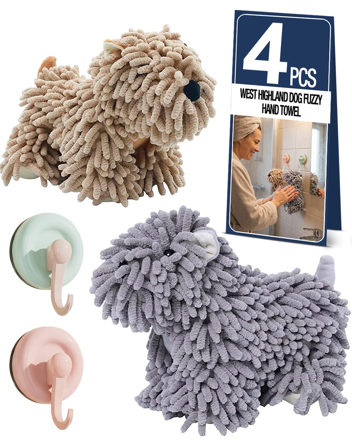 DHOEM chenille towel ball gray for quick drying after bath