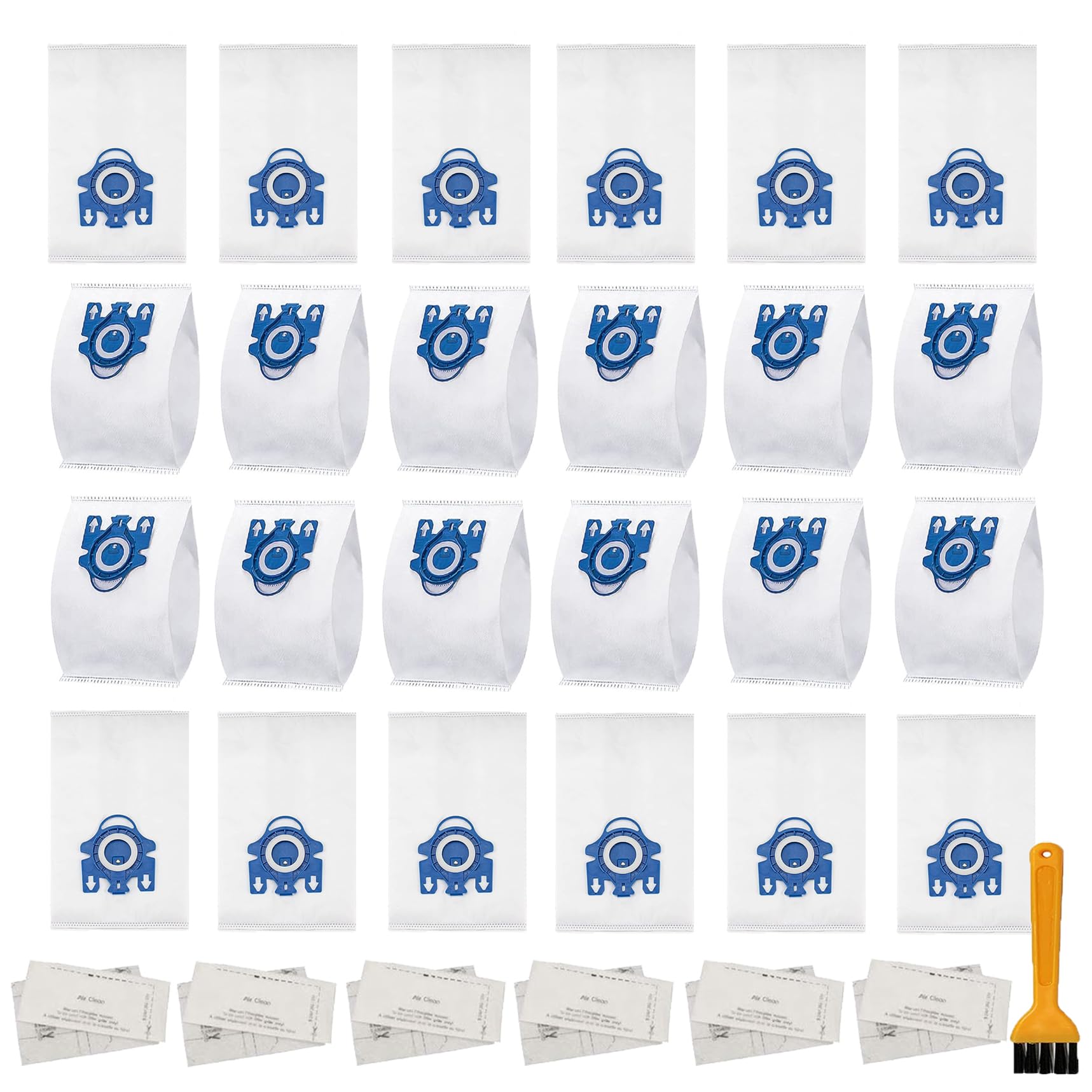 Dhoua 24-pack GN vacuum bags for Miele canisters with strong filtration.
