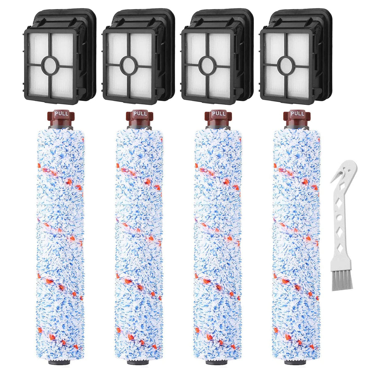 Dhoua CrossWave brush rolls four pack for consistent multi surface cleaning