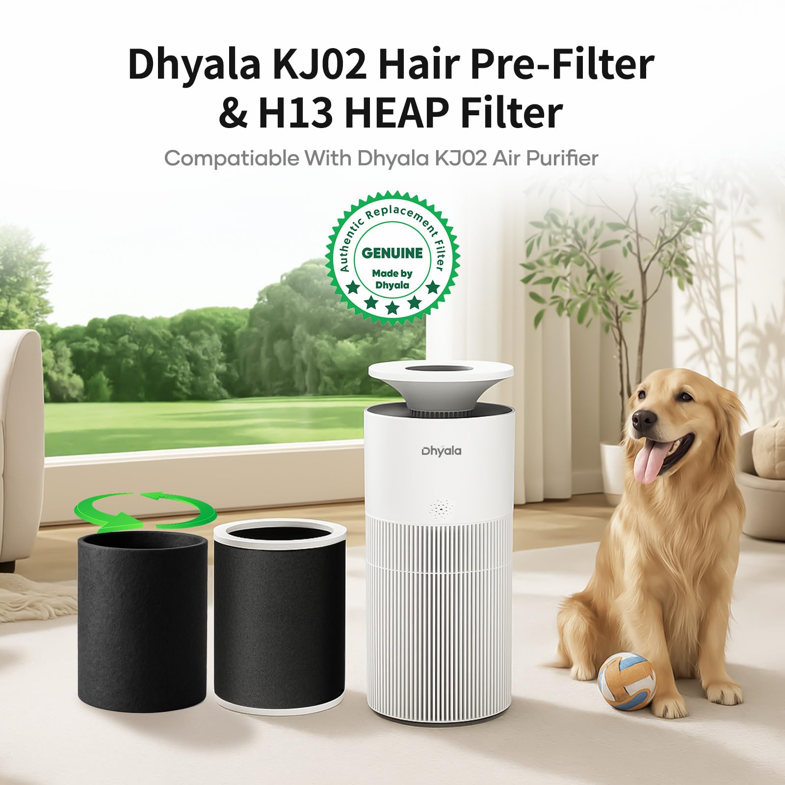 Dhyala KJ02 pre-filter inside pack ready for easy maintenance