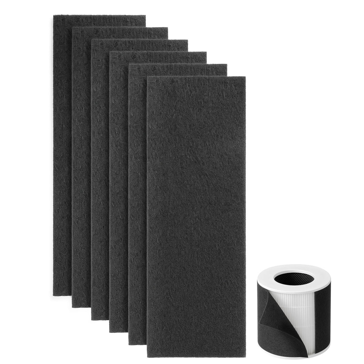 Dhyala KJ02 pre-filter captures pet hair at the intake for cleaner air.