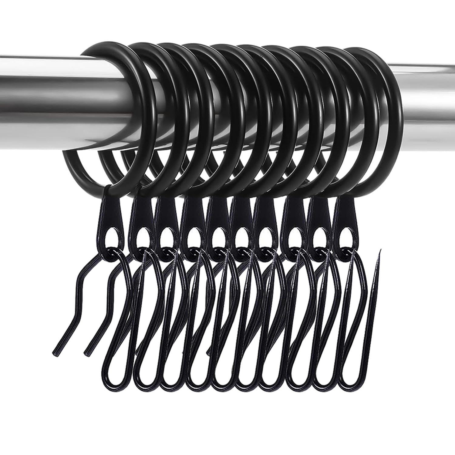 DHYLRICHER 60-piece curtain rings provide durable rustproof support for any curtain setup.