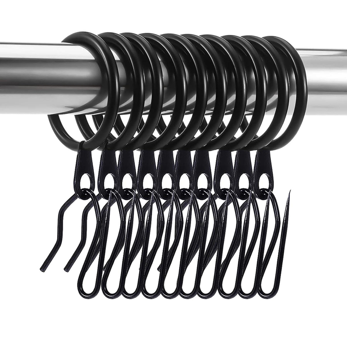 DHYLRICHER 60-piece curtain rings provide durable rustproof support for any curtain setup.