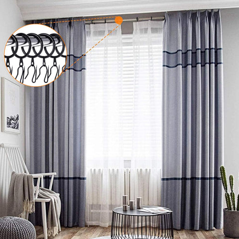 DHYLRICHER window-curtain setup shows neat pleats on a rod.