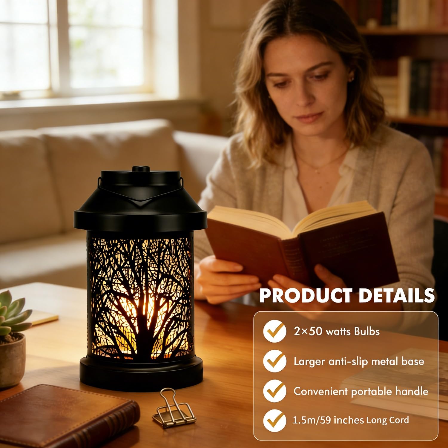 Dialan's Candle Warmer Lamp includes two bulbs for plug‑and‑play setup.