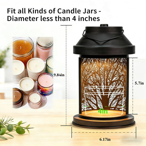 Dialan's Candle Warmer Lamp fits most jars under 4.1 inches.