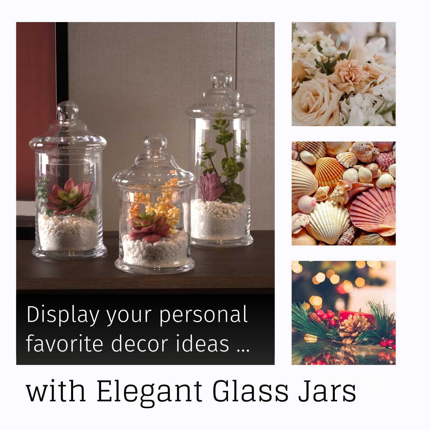 Diamond Star glass apothecary jar qtips cotton balls storage in a tidy bath.