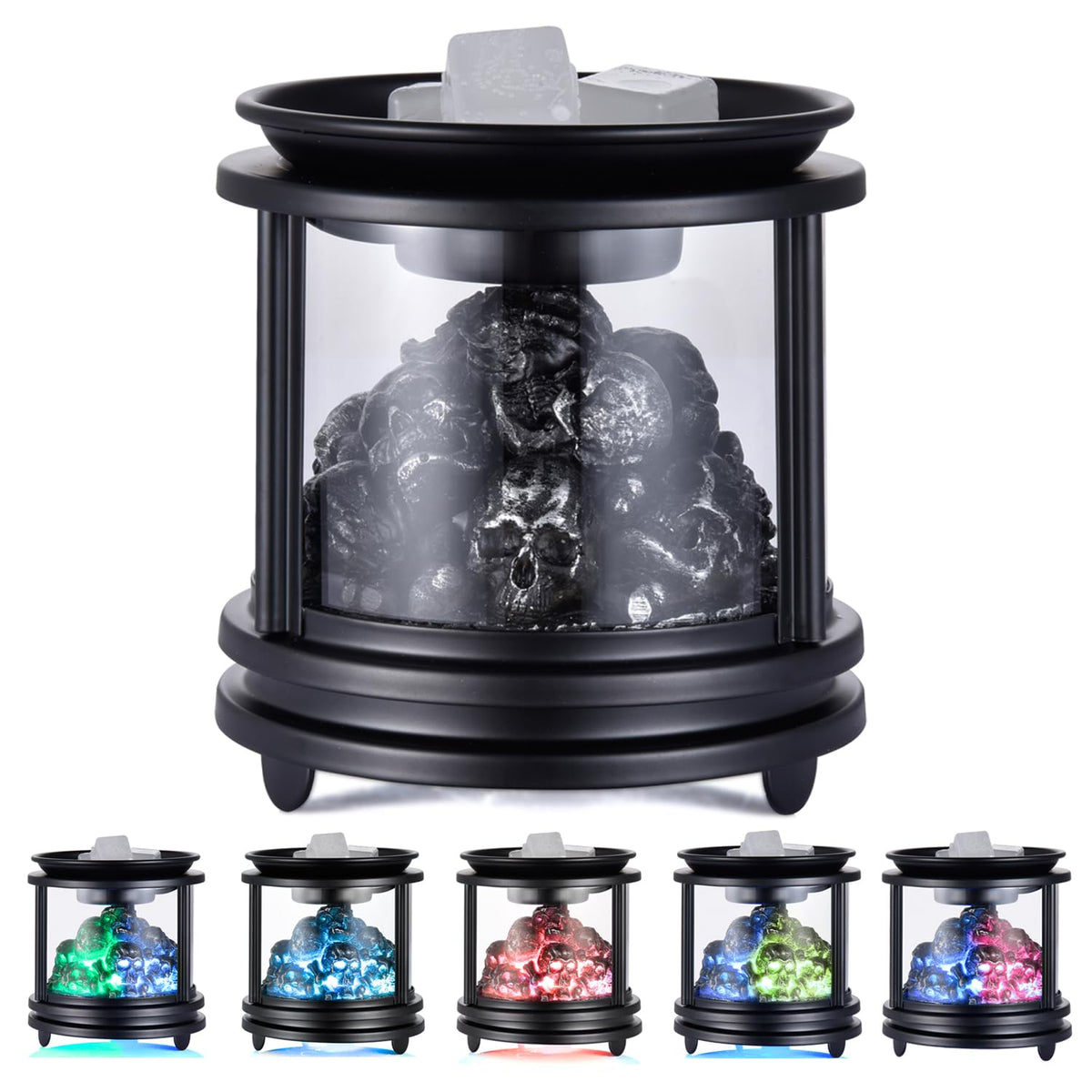 Dicimi Halloween Wax Warmer with skull glow and ambient fragrance.