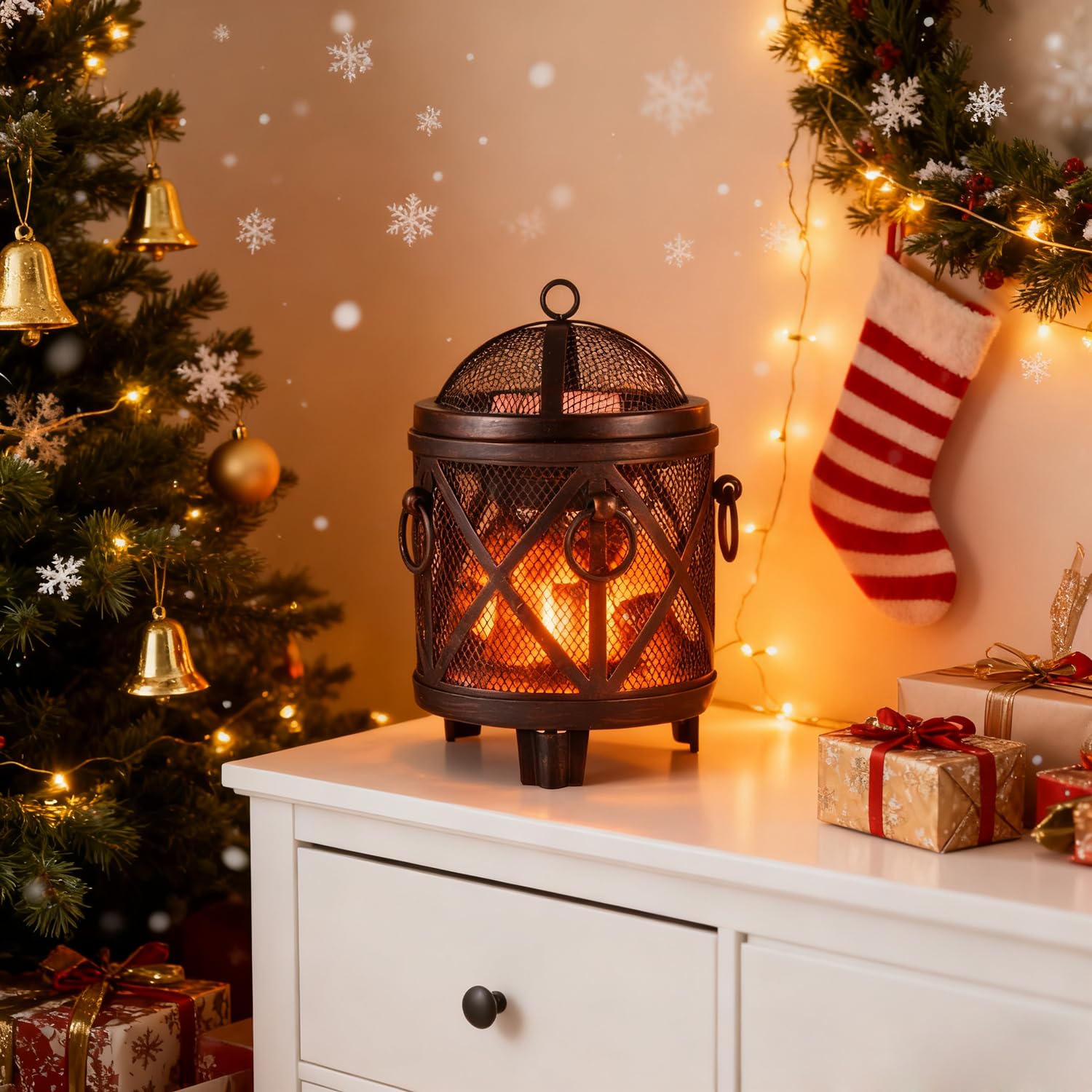 Dicimi wax warmer provides subtle lighting and fragrance in a room