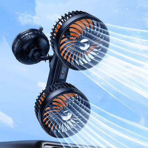 DICMKY dual-head suction fan wind boosts airflow inside the cabin.