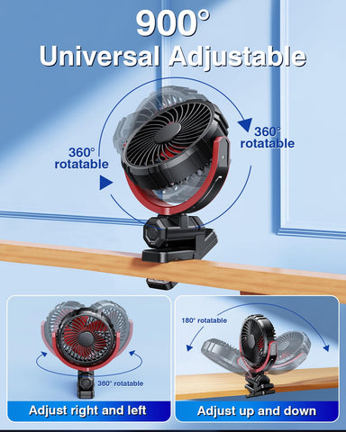 DICMKY fan with rotatable-angle adjustment directing airflow