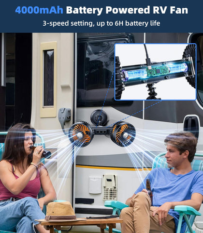 DICMKY USB Type-C charging keeps the fan ready for road trips.