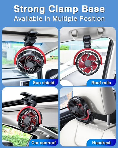 DICMKY USB rechargeable battery fan used wirelessly in a car