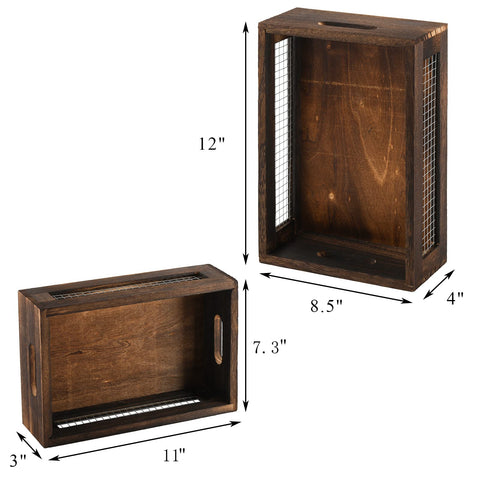 Dicunoy wooden organizer crates with handles offer portable kitchen storage.