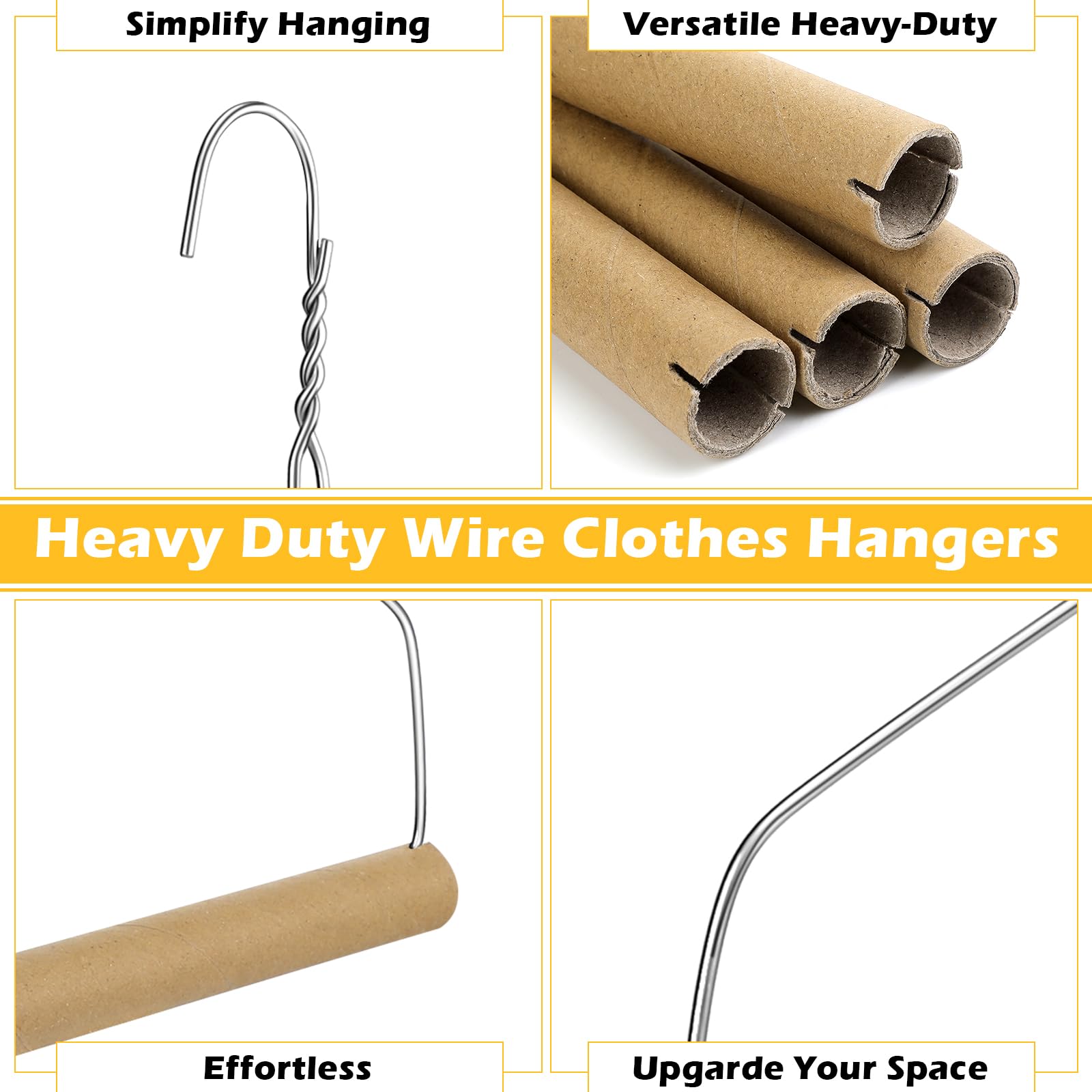 Kraft paper tubes paired with Didaey hangers for sturdy support.