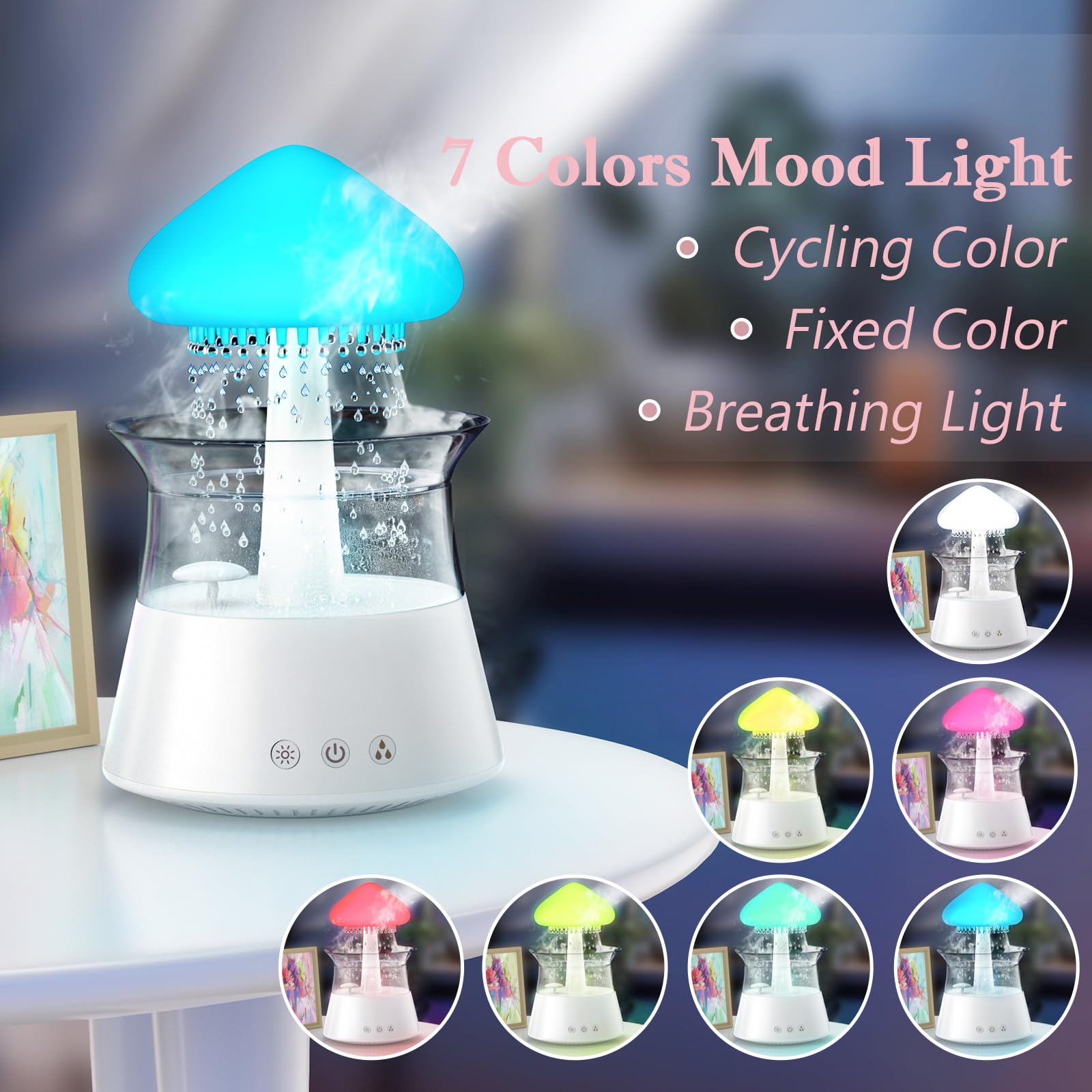 Diffuserlove 300ml capacity humidifier compact enough for desks and nightstands.