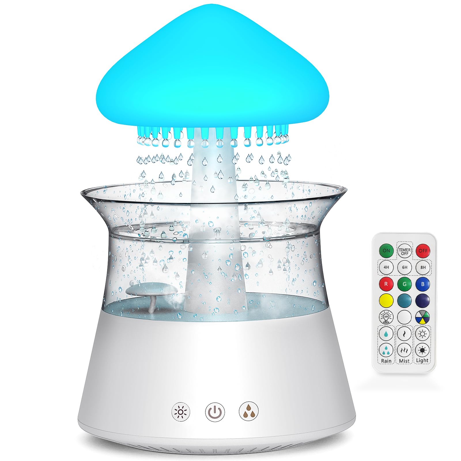 Diffuserlove Cloud Humidifier with rain-drip effect creating calming ambience for sleep.