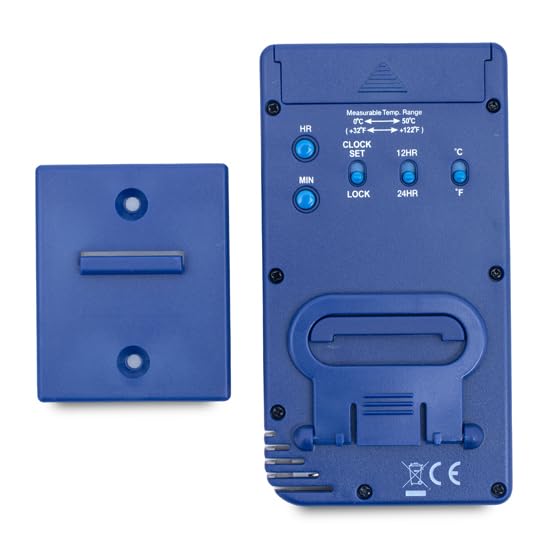 Digi-Sense Traceable NIST Hygrometer back view with readable display for setup and verification.