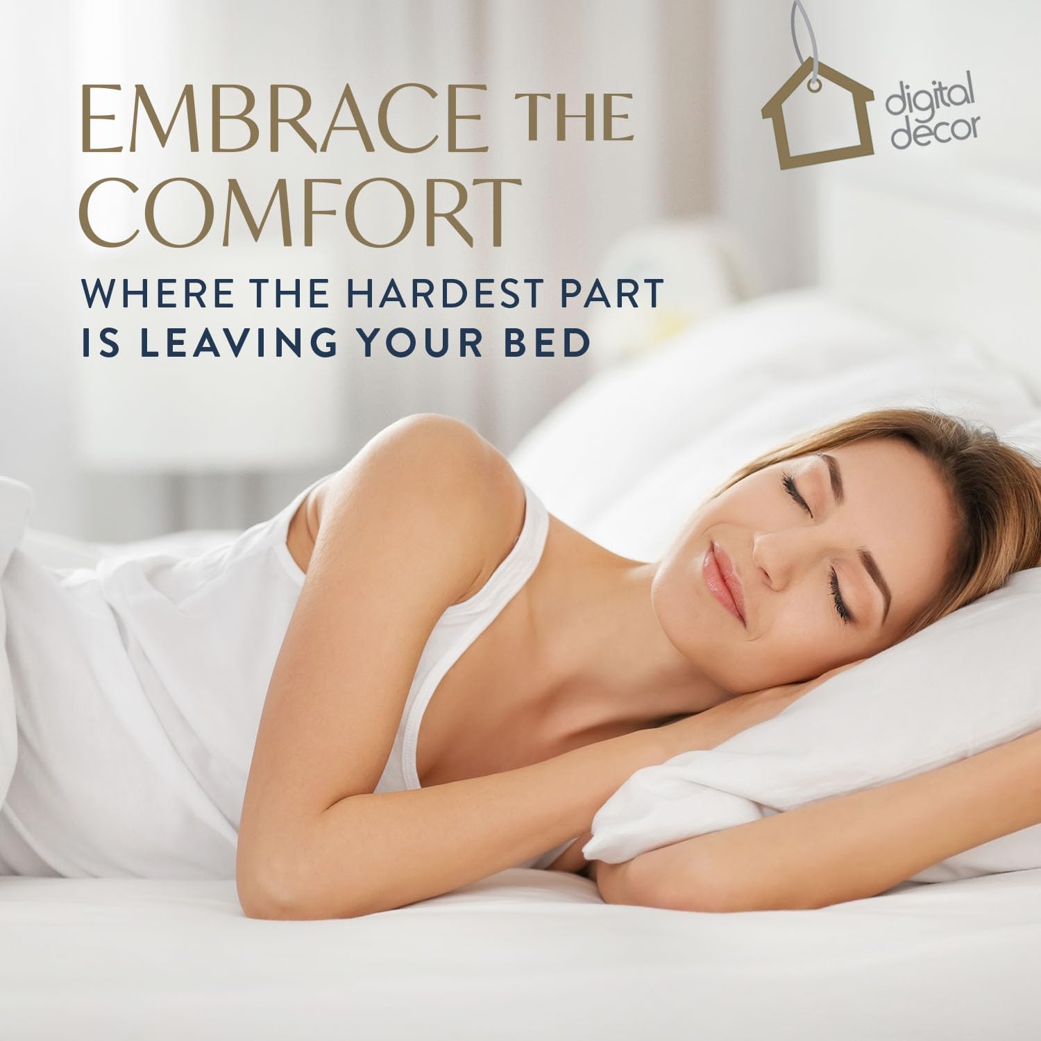 Digital Decor 230-thread-count shell promotes airflow and temperature regulation.