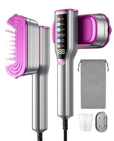 DIGIX 2-in-1 steamer with LED display and 10-second heat-up for quick fabric care.