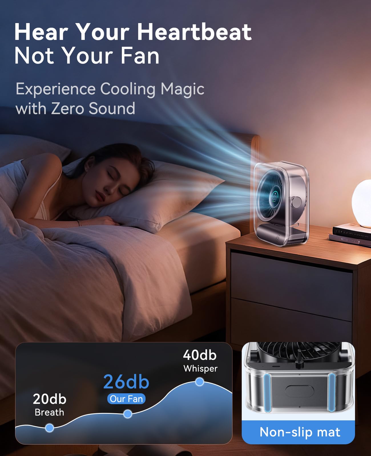 DIGIX compact and lightweight desk fan fits crowded spaces