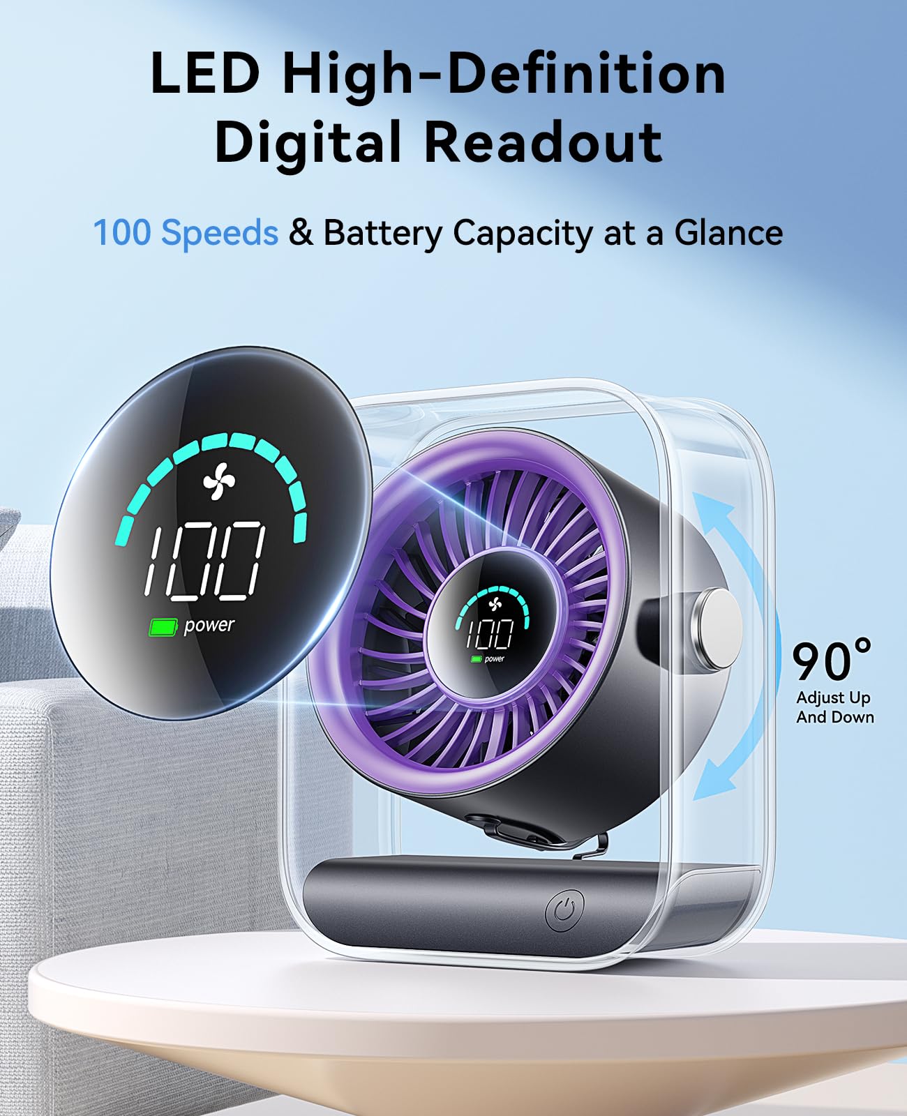 DIGIX portable desk fan rotatable head directs airflow precisely