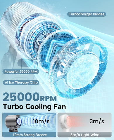 DIGIX 3600mAh battery powers up to 15 hours of cooling.