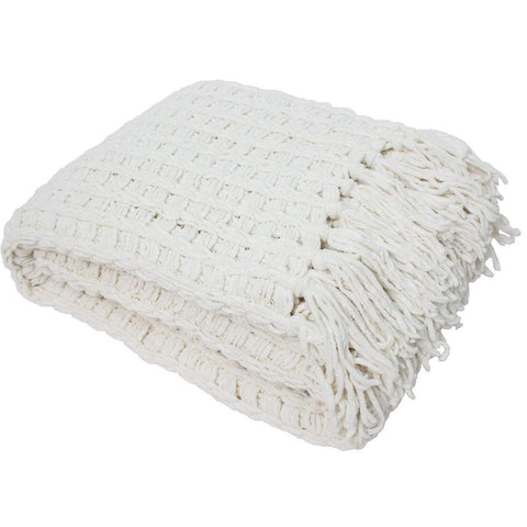DII chenille throw ready for evening bed-time snuggle.