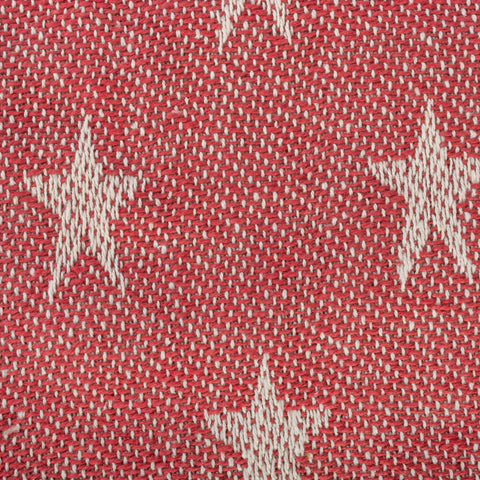 DII Star Tango Red throw on bed adds stylish warmth.