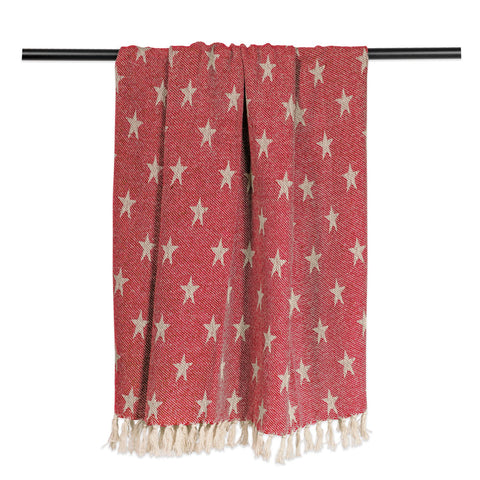 DII Patriotic throw blanket on chair adds texture and color.