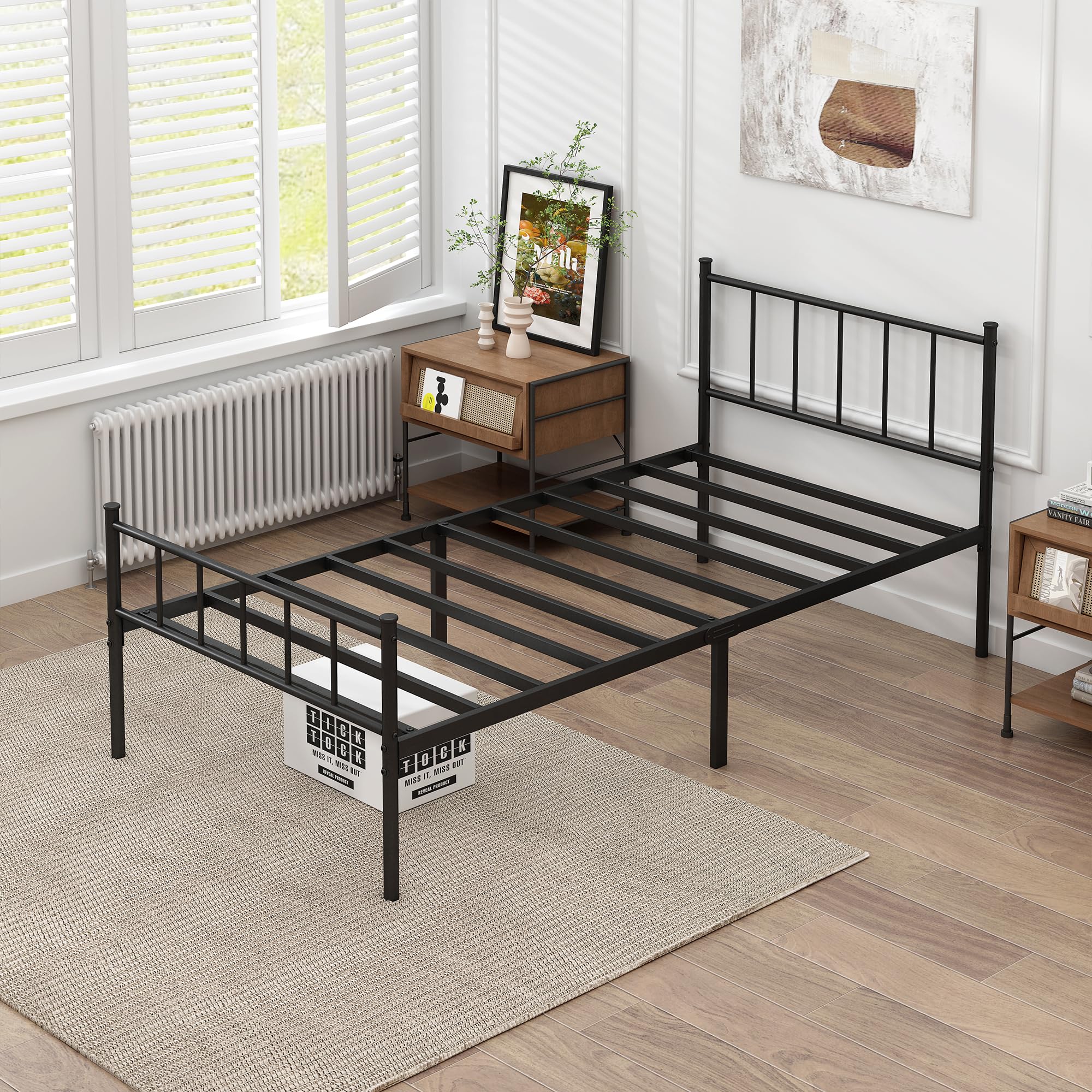 DIIYIV twin bed frame assembly instructions image shows included tools for easy setup